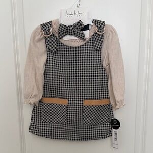 Nicole Miller Kids Checkered Dress with Bow